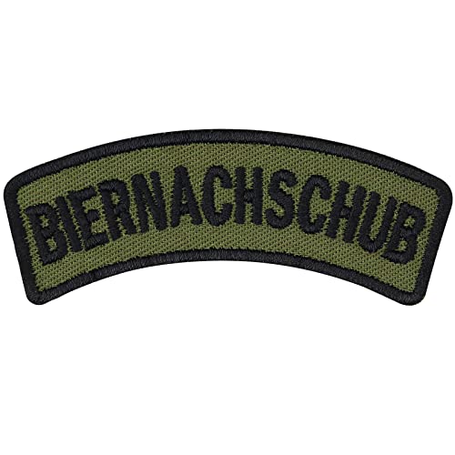 Army Morale Patch gestickt "Biernachschub" Aufnäher Bundesheer Militär Abzeichen mit Stickerei | Bundeswehr Geschenk Bierliebhaber | Applikation füralle Stoffe | 70x20mm von EXPRESS-STICKEREI