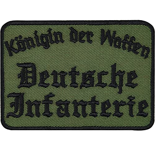 Army Tactical Morale Patch "Königin der Waffen - Deutsche Infanterie" Bundeswehr Abzeichen Aufnäher bestickt | Deutschland Militär Aufbügler/Applikation für alle Stoffe | 70x50mm von EXPRESS-STICKEREI