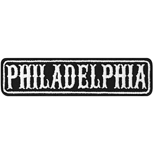 Aufnäher/Aufbügler Philadelphia Motorradclub Sticker | Rankpatch Biker Patch zum annähen/aufbügeln | Philadelphia MC Rangabzeichen Applikation Motorcycle club | 100x25mm Aufnäher/Aufbügler Philadelphia Motorradclub Sticker | Rankpatch Biker Patch zum annähen/aufbügeln | Philadelphia MC Rangabzeichen Applikation Motorcycle club | 100x25mm von EXPRESS-STICKEREI
