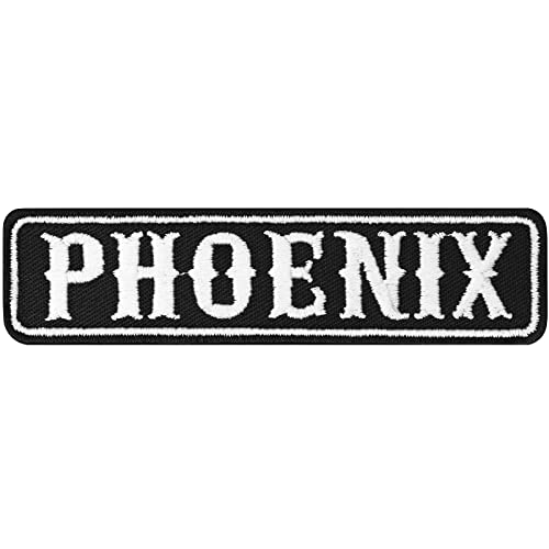 Aufnäher/Aufbügler Phoenix Motorradclub Sticker | Rankpatch Biker Patch zum annähen/aufbügeln | Phoenix MC Rangabzeichen Applikation Motorcycle club | 100x25mm Aufnäher/Aufbügler Phoenix Motorradclub Sticker | Rankpatch Biker Patch zum annähen/aufbügeln | Phoenix MC Rangabzeichen Applikation Motorcycle club | 100x25mm von EXPRESS-STICKEREI