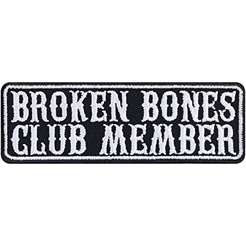 BROKEN BONES Aufnäher Club member Aufbügler MC Patch Biker Bügelbilder Motorrad Geschenk Motorradfahrer Applikation für Motorradzubehör | 90x30mm BROKEN BONES Aufnäher Club member Aufbügler MC Patch Biker Bügelbilder Motorrad Geschenk Motorradfahrer Applikation für Motorradzubehör | 90x30mm von EXPRESS-STICKEREI