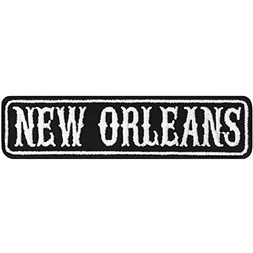 Biker Patch New Orleans Motorrad Club Rankpatch Aufnäher | New Orleans Applikation zum annähen/aufbügeln | US Motorcycle MC Abzeichen Aufbügler Namensschild | 100x25mm von EXPRESS-STICKEREI