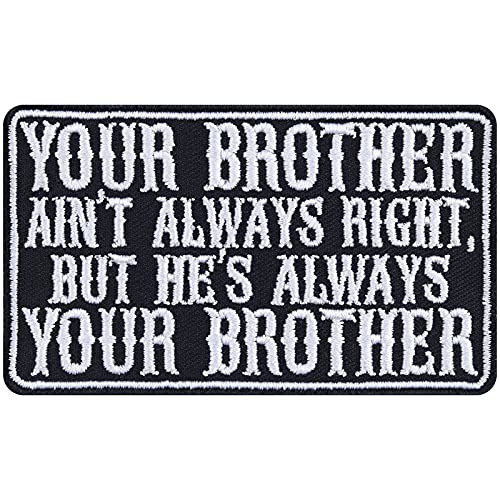 Bruderschaft Aufnäher "Your brother ain't always right but he will always be your brother" Biker Love Beste Freunde Aufbügler/Patch Geschenk Bruder Applikation für alle Stoffe | 85x50mm Bruderschaft Aufnäher "Your brother ain't always right but he will always be your brother" Biker Love Beste Freunde Aufbügler/Patch Geschenk Bruder Applikation für alle Stoffe | 85x50mm von EXPRESS-STICKEREI
