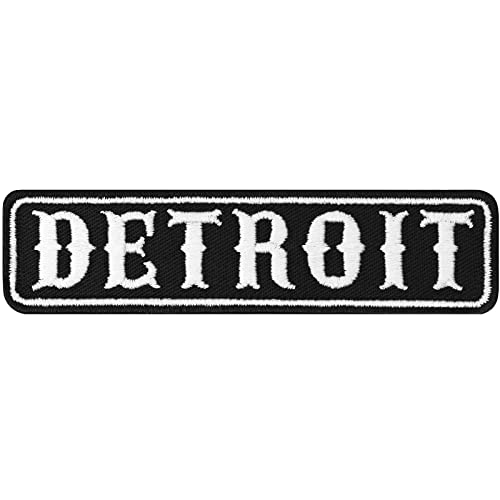 DETROIT Biker Patch Kutten Aufnäher Stadt Biker USA | Detroit MC Motorcycle Club Rankpatch Aufbügler | US Abzeichen Motorradclub Rangabzeichen zum annähen/aufbügeln |100x25mm DETROIT Biker Patch Kutten Aufnäher Stadt Biker USA | Detroit MC Motorcycle Club Rankpatch Aufbügler | US Abzeichen Motorradclub Rangabzeichen zum annähen/aufbügeln |100x25mm von EXPRESS-STICKEREI