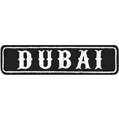 DUBAI Motorcycle club Biker Patch Kutten Aufnäher Dubai | Biker Aufbügler United Arab Emirates MC Rankpatch | Abzeichen Motorbike Sticker für alle Stoffe |100x25mm von EXPRESS-STICKEREI