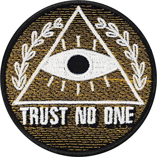 Das Dritte Auge Aufnäher mit Stickerei | Trust no one | Das allsehende Auge Sticker Pyramide Bügelbild Anti System Applikation zum annähen/aufbügeln | Verschwörungstheorie - 70x70mm Das Dritte Auge Aufnäher mit Stickerei | Trust no one | Das allsehende Auge Sticker Pyramide Bügelbild Anti System Applikation zum annähen/aufbügeln | Verschwörungstheorie - 70x70mm von EXPRESS-STICKEREI