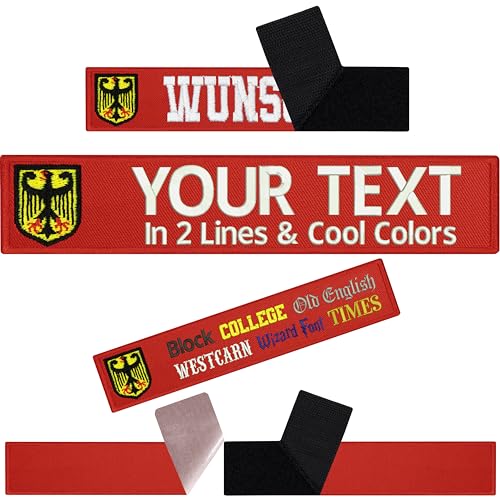 Deutschland Patch personalisiert mit Klettverschluss | Germany Klettpatch personalisieren | Aufnäher mit Klett | individuelle Namensschilder | Klett Patch selbst gestalten | 125x25mm Deutschland Patch personalisiert mit Klettverschluss | Germany Klettpatch personalisieren | Aufnäher mit Klett | individuelle Namensschilder | Klett Patch selbst gestalten | 125x25mm von EXPRESS-STICKEREI