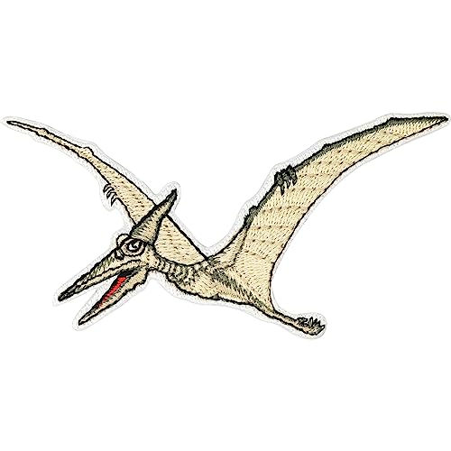 Dinosaurier Figuren Aufnäher Kinder Patch Pteranodon Bild Patch zum aufbügeln | Dinosaurier Bügelbilder für Textilien Kinder Flicken zum aufnähen | 95x50mm Dinosaurier Figuren Aufnäher Kinder Patch Pteranodon Bild Patch zum aufbügeln | Dinosaurier Bügelbilder für Textilien Kinder Flicken zum aufnähen | 95x50mm von EXPRESS-STICKEREI