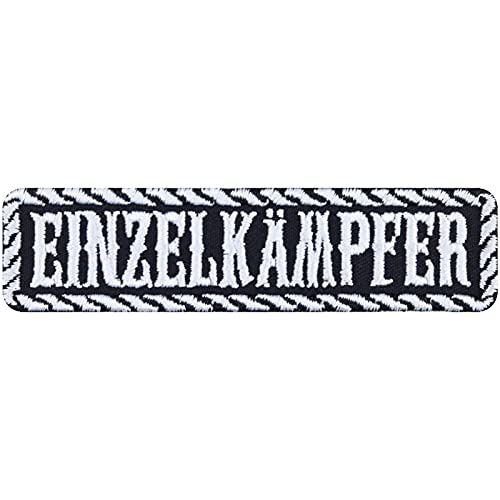 EINZELKÄMPFER Aufnäher/Aufbügler Biker Patch/Bügelbilder zum annähen/aufbügeln | Geschenk Motorradfahrer Applikation für Jacke/Weste/Jeans/Kimono | 100x25mm EINZELKÄMPFER Aufnäher/Aufbügler Biker Patch/Bügelbilder zum annähen/aufbügeln | Geschenk Motorradfahrer Applikation für Jacke/Weste/Jeans/Kimono | 100x25mm von EXPRESS-STICKEREI