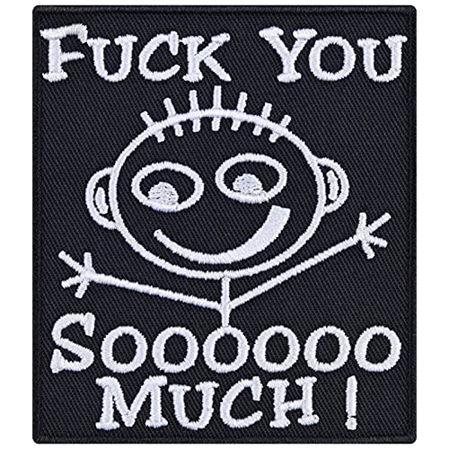 "FUCK YOU sooo much" Smiley Aufnäher/Aufbügler Biker Patch zum annähen/aufbügeln | Fuck you Bügelbilder Heavy Metal Sticker/Applikation für alle Stoffe | 70x80 "FUCK YOU sooo much" Smiley Aufnäher/Aufbügler Biker Patch zum annähen/aufbügeln | Fuck you Bügelbilder Heavy Metal Sticker/Applikation für alle Stoffe | 70x80 von EXPRESS-STICKEREI