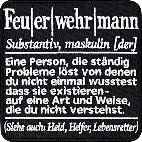 Feuerwehr Abzeichen Feuerwehrmann Aufnäher/Aufbügler Tactical Morale Patch zum annähen/aufbügeln | Eine Person die ständig Probleme löst von denen du nicht einmal wusstest | 90x90mm Feuerwehr Abzeichen Feuerwehrmann Aufnäher/Aufbügler Tactical Morale Patch zum annähen/aufbügeln | Eine Person die ständig Probleme löst von denen du nicht einmal wusstest | 90x90mm von EXPRESS-STICKEREI