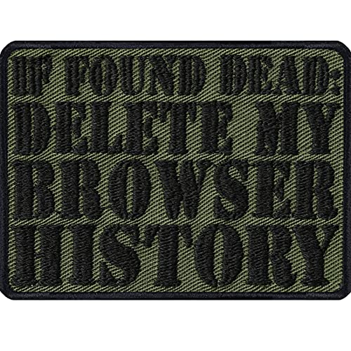 Gamer Aufnäher mit Spruch bestickt "If found dead: DELETE my Browser History" | Tactical Morale Patch Zocker Geschenk Applikation für alle Stoffe | 70x50mm von EXPRESS-STICKEREI