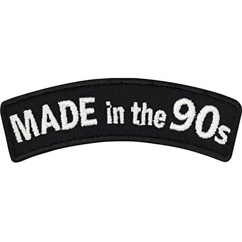 Geburtstagsgeschenk "MADE in the 90s" Neunziger Jahre Party Deko Aufnäher Biker Patch zum annähen/aufbügeln | Geburtstag Applikation für alle Stoffe und Leder | 70x20mm Geburtstagsgeschenk "MADE in the 90s" Neunziger Jahre Party Deko Aufnäher Biker Patch zum annähen/aufbügeln | Geburtstag Applikation für alle Stoffe und Leder | 70x20mm von EXPRESS-STICKEREI