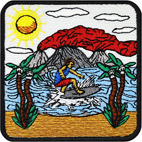 Hawaii Patch Surfer Aufnäher Surfbrett Aufbügler Aloha Palmen Flicken Sonne Strand Meer Vulkan Bügelbilder gestickt zum annähen/aufbügeln | Surfsport | 75x75mm Hawaii Patch Surfer Aufnäher Surfbrett Aufbügler Aloha Palmen Flicken Sonne Strand Meer Vulkan Bügelbilder gestickt zum annähen/aufbügeln | Surfsport | 75x75mm von EXPRESS-STICKEREI