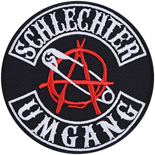 Heavy Metal Patch "Schlechter Umgang" Aufbügler Heavy/Trash Metal Aufnäher Festival Jeans Flicken/Bügelbilder zum annähen/aufbügeln | Applikation Kutten/Outdoor | 90x90mm Heavy Metal Patch "Schlechter Umgang" Aufbügler Heavy/Trash Metal Aufnäher Festival Jeans Flicken/Bügelbilder zum annähen/aufbügeln | Applikation Kutten/Outdoor | 90x90mm von EXPRESS-STICKEREI