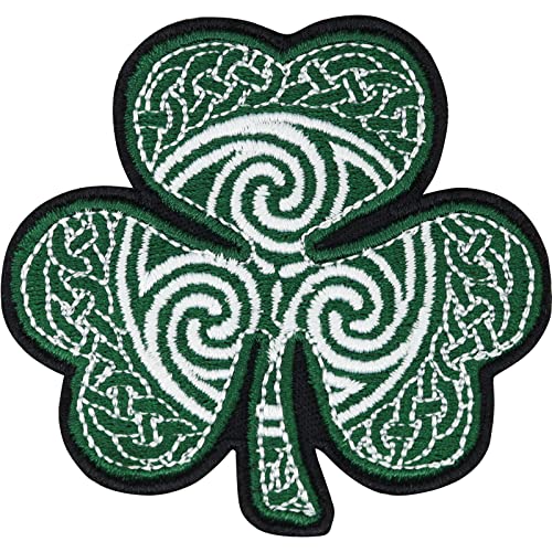 Keltisches Kleeblatt Aufnäher bestickt | celtic shamrock Patch clover leaf embroidered | Wikinger Bügelbild Kleeblatt mit Kelten Knoten Applikation zum annähen/aufbügeln | 65x65mm Keltisches Kleeblatt Aufnäher bestickt | celtic shamrock Patch clover leaf embroidered | Wikinger Bügelbild Kleeblatt mit Kelten Knoten Applikation zum annähen/aufbügeln | 65x65mm von EXPRESS-STICKEREI