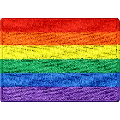 LGBTQ Aufnäher Regenbogen Sticker zum annähen/aufbügeln | LGBTQ+ Patch Gay Pride Applikation für alle Stoffe | Rainbow Bügelbild für alle Stoffe | 70x50mm von EXPRESS-STICKEREI