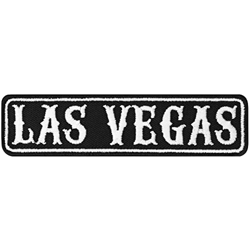 Las Vegas Aufnäher/Aufbügler Motorradclub Sticker | Rankpatch Biker Patch zum annähen/aufbügeln | Las Vegas MC Rangabzeichen Applikation Motorcycle club | 100x25mm von EXPRESS-STICKEREI