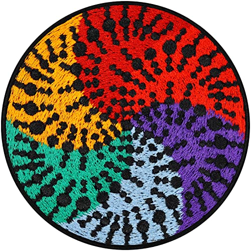Mandala Aufnäher Regenbogen Aufbügler LGBTQ Patch zum annähen/aufbügeln | bunter Jeans Flicken mit Stickerei Mandala Applikation für alle Stoffe | 75x75mm von EXPRESS-STICKEREI