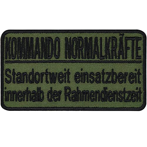 Militär Aufnäher "Kommando Normalkräfte" Army Tactical Morale Patch Bundeswehr Abzeichen Bundesheer, Militär Geschenk Applikation für Uniform/alle Stoffe | 90x50mm Militär Aufnäher "Kommando Normalkräfte" Army Tactical Morale Patch Bundeswehr Abzeichen Bundesheer, Militär Geschenk Applikation für Uniform/alle Stoffe | 90x50mm von EXPRESS-STICKEREI