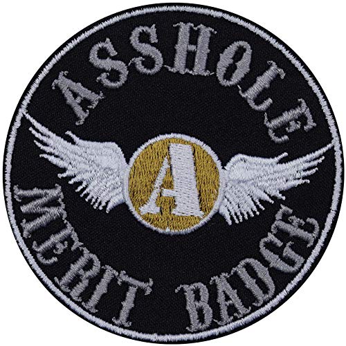 Morale Patch ASSHOLE MERIT BADGE Arschloch Abzeichen DIY Aufbügler Tactical Morale Badge Militär Aufbügler Verdienst Abzeichen gestickte Applikation für Uniform/Jacke/Tasche | 80x80mm Morale Patch ASSHOLE MERIT BADGE Arschloch Abzeichen DIY Aufbügler Tactical Morale Badge Militär Aufbügler Verdienst Abzeichen gestickte Applikation für Uniform/Jacke/Tasche | 80x80mm von EXPRESS-STICKEREI