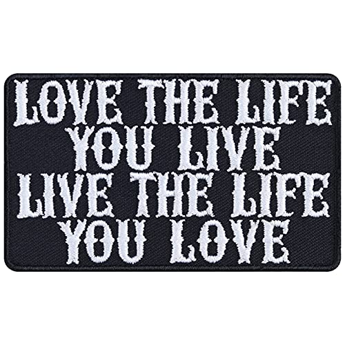 Motivation Sticker "Love the life you live - Live the life you LOVE" Aufbügler/Patch zum annähen/aufbügeln | Entrepreneur Influencer Aufnäher Geschenk Applikation für alle Stoffe | 85x50mm Motivation Sticker "Love the life you live - Live the life you LOVE" Aufbügler/Patch zum annähen/aufbügeln | Entrepreneur Influencer Aufnäher Geschenk Applikation für alle Stoffe | 85x50mm von EXPRESS-STICKEREI