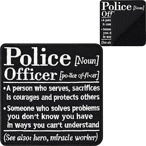 POLICE Officer Polizei Patches Klett Tactical Morale Patches mit Klett | Klett Patch Police hook and loop Patch, Klett Patch Polizei, Patch mit Klettverschluss | 90x90mm von EXPRESS-STICKEREI