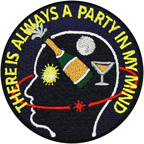 Party Animal Aufnäher Always a Party in My Mind Aufbügler Party Patch zum annähen/aufbügeln | lustiger Jeans Flicken mit Stickerei Kostüm Applikation für alle Stoffe | 75x75mm Party Animal Aufnäher Always a Party in My Mind Aufbügler Party Patch zum annähen/aufbügeln | lustiger Jeans Flicken mit Stickerei Kostüm Applikation für alle Stoffe | 75x75mm von EXPRESS-STICKEREI