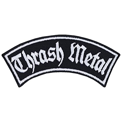 TRASH METAL Aufnäher Kutten Aufbügler Heavy Metal Patch Biker Bügelbilder Death Metal Sticker Geschenk für Metal-Fans Applikation für für alle Stoffe | 90x40mm von EXPRESS-STICKEREI