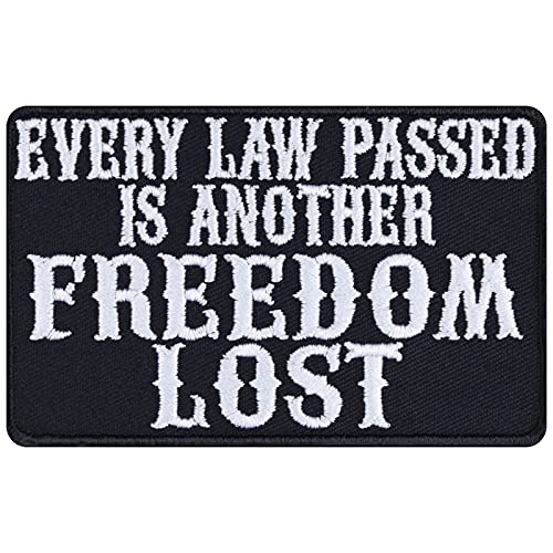 Aufnäher "Every law passed, is another freedom lost" Freidenker Aufbügler Patch zum annähen/aufbügeln Bügelbilder Applikation für alle Stoffe | 87x55mm von EXPRESS-STICKEREI