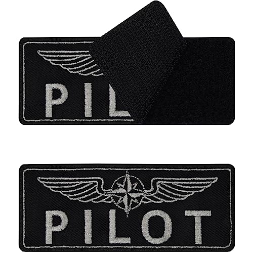 Piloten Patches Klett Tactical Morale Patches mit Klett | Klett Patch Pilot hook and loop Patch Velkro, Klett Patch, Pilot Patch mit Klettverschluss, Aufnäher mit Klett | 95x40mm von EXPRESS-STICKEREI