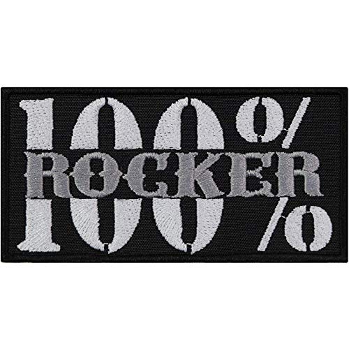 Rocker Aufnäher "100% Rocker" Aufbügler Biker Patch zum annähen/aufbügeln | Jeans Flicken/Bügelbilder Motorradzubehör Rockabilly Rock n' Roll Applikation für alle Stoffe | 100x50mm Rocker Aufnäher "100% Rocker" Aufbügler Biker Patch zum annähen/aufbügeln | Jeans Flicken/Bügelbilder Motorradzubehör Rockabilly Rock n' Roll Applikation für alle Stoffe | 100x50mm von EXPRESS-STICKEREI