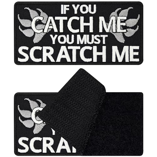 Service Dog Patch Hunde Patches lustig Klett Patch Assistenzhunde Hund Aufnäher Hunde Patch (If you catch me you must stratch me - Klettpatch) von EXPRESS-STICKEREI