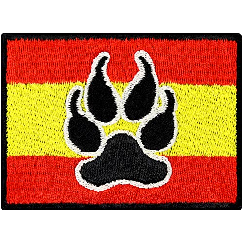 Spanien K9 Flag Polizei Hund Flagge Spain Aufnäher gestickt | K9 Aufbügler Police dog Patch/Bügelbild | Hundepfoten Applikation zum annähen für Leine/Brustgeschirr | 70x50mm Spanien K9 Flag Polizei Hund Flagge Spain Aufnäher gestickt | K9 Aufbügler Police dog Patch/Bügelbild | Hundepfoten Applikation zum annähen für Leine/Brustgeschirr | 70x50mm von EXPRESS-STICKEREI