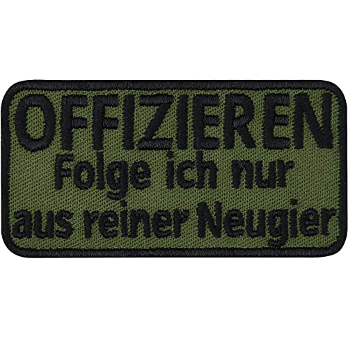 Tactical Morale Aufnäher "Offizieren folge ich nur aus reiner Neugier" Militär Patch zum annähen/aufbügeln | Offizier Abzeichen | Bundeswehr Geschenk Applikation für alle Stoffe | 70x35mm Tactical Morale Aufnäher "Offizieren folge ich nur aus reiner Neugier" Militär Patch zum annähen/aufbügeln | Offizier Abzeichen | Bundeswehr Geschenk Applikation für alle Stoffe | 70x35mm von EXPRESS-STICKEREI