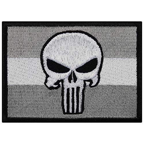 Totenkopf Aufnäher/Emblem Flagge Totenkopf Patch/Bügelbilder zum annähen/aufbügeln - Applikation Skull Aufbügler für alle Stoffe - 90x65mm Totenkopf Aufnäher/Emblem Flagge Totenkopf Patch/Bügelbilder zum annähen/aufbügeln - Applikation Skull Aufbügler für alle Stoffe - 90x65mm von EXPRESS-STICKEREI