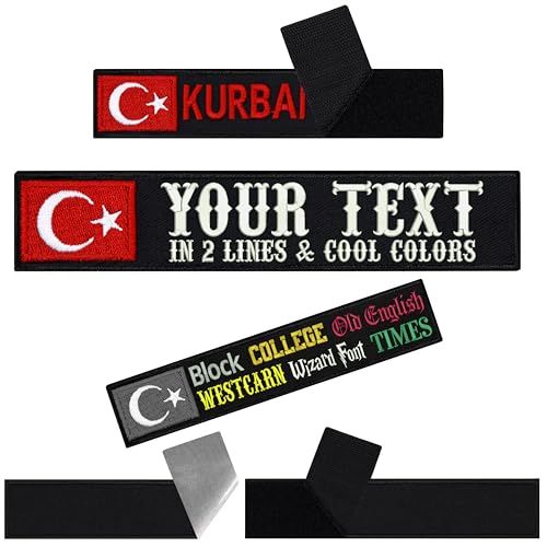 Türkei Fahne Klett Patch selbst gestalten | personalisiertes Namensschild für Bekleidung | Aufbügler oder Patch Klett für Uniform, Rennanzug Sportbekleidung mit Türkische Flagge 125x25mm Türkei Fahne Klett Patch selbst gestalten | personalisiertes Namensschild für Bekleidung | Aufbügler oder Patch Klett für Uniform, Rennanzug Sportbekleidung mit Türkische Flagge 125x25mm von EXPRESS-STICKEREI