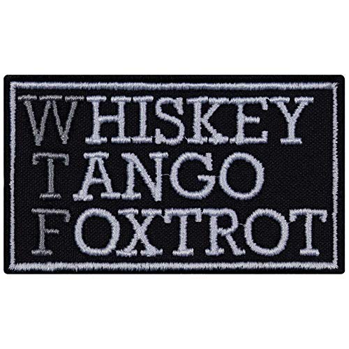 WTF Aufnäher Whiskey Tango Foxtrot Aufbügler Biker Tactical Morale Patch Bügelbilder zum annähen "What the fuck" Militär Geschenk Applikation Jacke/Weste/Boots 70x40mm von EXPRESS-STICKEREI