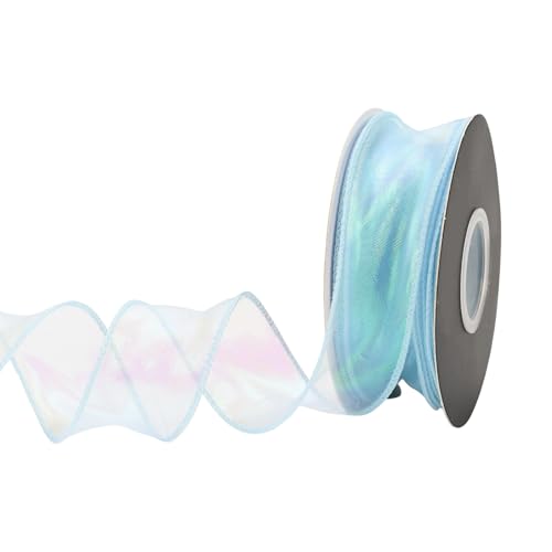 Durchsichtiges Organzaband, 40 mm x 9 m, Organzabänder für Blumensträuße, Verpackungen, Hochzeitstortendekoration, Basteln, Kranz, Schleifen, Geschenkband Durchsichtiges Organzaband, 40 mm x 9 m, Organzabänder für Blumensträuße, Verpackungen, Hochzeitstortendekoration, Basteln, Kranz, Schleifen, Geschenkband von EXQIOUR