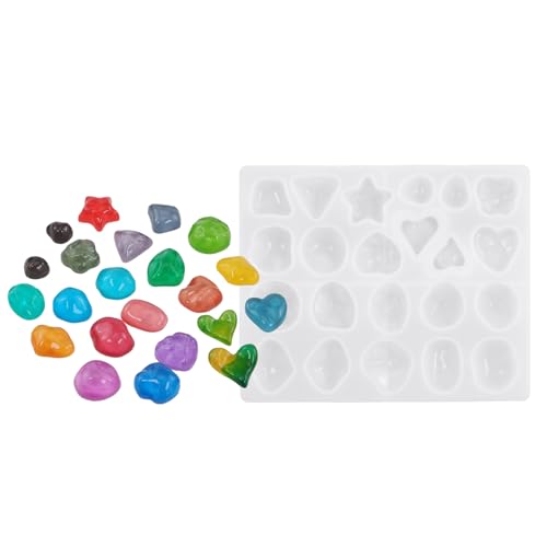 Silikonform für handgefertigte Ohrringe und Anhänger, bunte unregelmäßige Edelsteine, Epoxidharz, Schmuckherstellung, Zubehör, flexibles Silikon von EXQIOUR