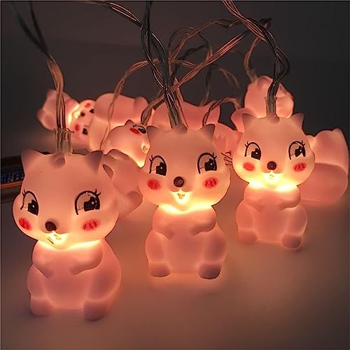 1,5 m 10 LED Cartoon Tier Lichterkette für Mädchen Schlafzimmer Batteriebetriebene LED Lichterkette für Zimmer Geburtstag Party Dekoration (Eichhörnchen) von EXQUILEG