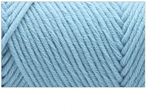 EXQUILEG 2 Stück Wolle Zum Stricken Strickwolle Dicke Weich Handstrickgarn Baumwollgarn für Häkeln und Kunsthandwerk(2x100g) (Hellblau) von EXQUILEG