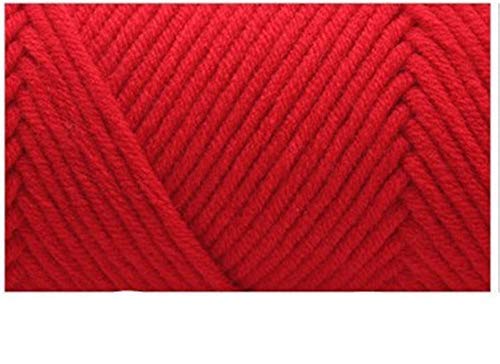 EXQUILEG 2 Stück Wolle Zum Stricken Strickwolle Dicke Weich Handstrickgarn Baumwollgarn für Häkeln und Kunsthandwerk(2x100g) (Rot) von EXQUILEG