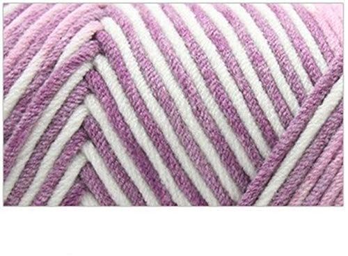 EXQUILEG 2 Stück Wolle Zum Stricken Strickwolle Dicke Weich Handstrickgarn Baumwollgarn für Häkeln und Kunsthandwerk(2x100g) (Weiß+lila) von EXQUILEG