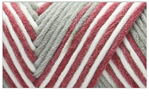 EXQUILEG 2 Stück Wolle Zum Stricken Strickwolle Dicke Weich Handstrickgarn Baumwollgarn für Häkeln und Kunsthandwerk(2x100g) (grau+rot) von EXQUILEG