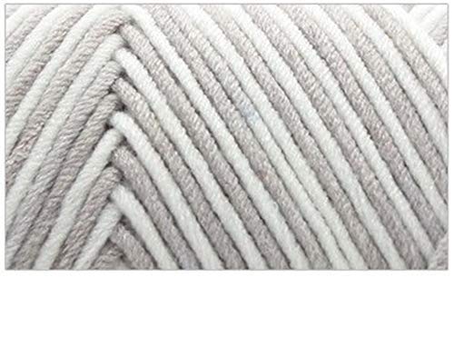 EXQUILEG 2 Stück Wolle Zum Stricken Strickwolle Dicke Weich Handstrickgarn Baumwollgarn für Häkeln und Kunsthandwerk(2x100g) (grau+weiß,) von EXQUILEG