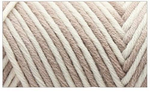 EXQUILEG 2 Stück Wolle Zum Stricken Strickwolle Dicke Weich Handstrickgarn Baumwollgarn für Häkeln und Kunsthandwerk(2x100g) (hell Khaki+beige) von EXQUILEG