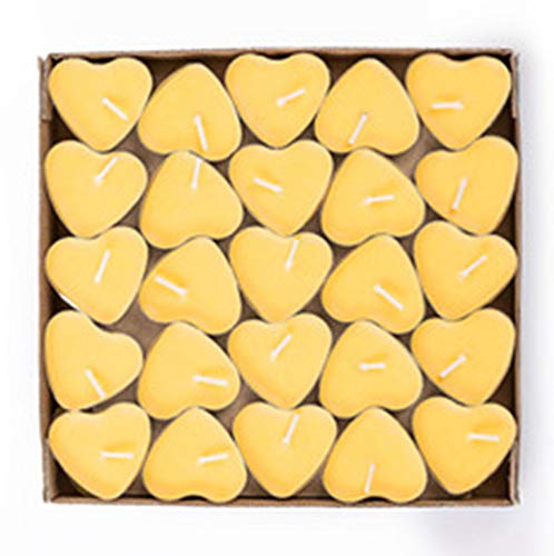 EXQUILEG 50x Kreative Romantische Herz Kerzen, Kerzen Hochzeit, Kerzen Teelicht,Liebe Kerze,Herzkerze Liebe Set Deko für Geburtstag,Vorschlag,Hochzeit,Party (Gelb) von EXQUILEG