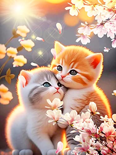 EXQUILEG 5D Diamond Painting Katze, DIY Katze Diamant Painting Kit, DIY Diamond Painting Tier Kits f¨¹r Kinder und Erwachsene Kristall Stickerei Kreuzstich Kunst Handwerk Leinwand Wanddeko von EXQUILEG