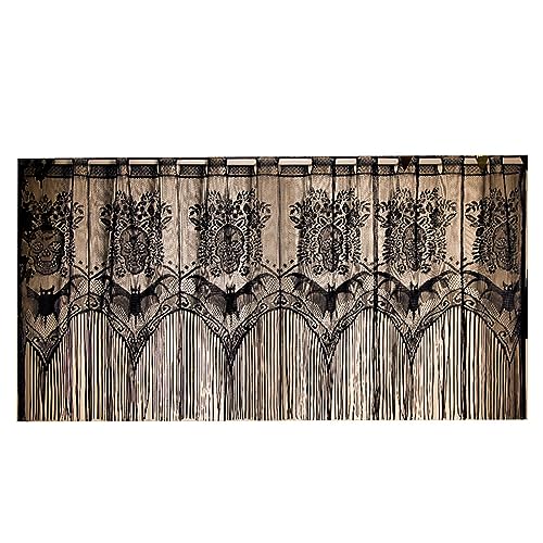 EXQUILEG Vorhang Schädel Stickerei Transparent Gardine Voile Scheibengardine Schwarz Küche Hohlstickereien Kurzgardine Halloween Dekoration Vorhang 150x52cm EXQUILEG Vorhang Schädel Stickerei Transparent Gardine Voile Scheibengardine Schwarz Küche Hohlstickereien Kurzgardine Halloween Dekoration Vorhang 150x52cm von EXQUILEG